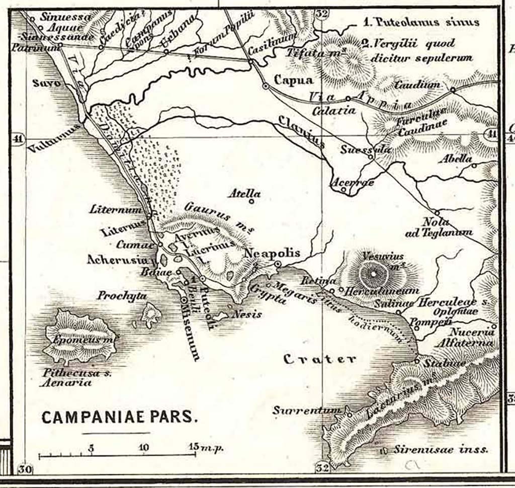 Royaume De Naples Regno Di Napoli Bay Of Naples Maps   Plan Bay Of Naples 1865 From Karl Von Spruner’s 1865 Rendering Of Southern Italy And Sicily In Antiquity Wikimedia 